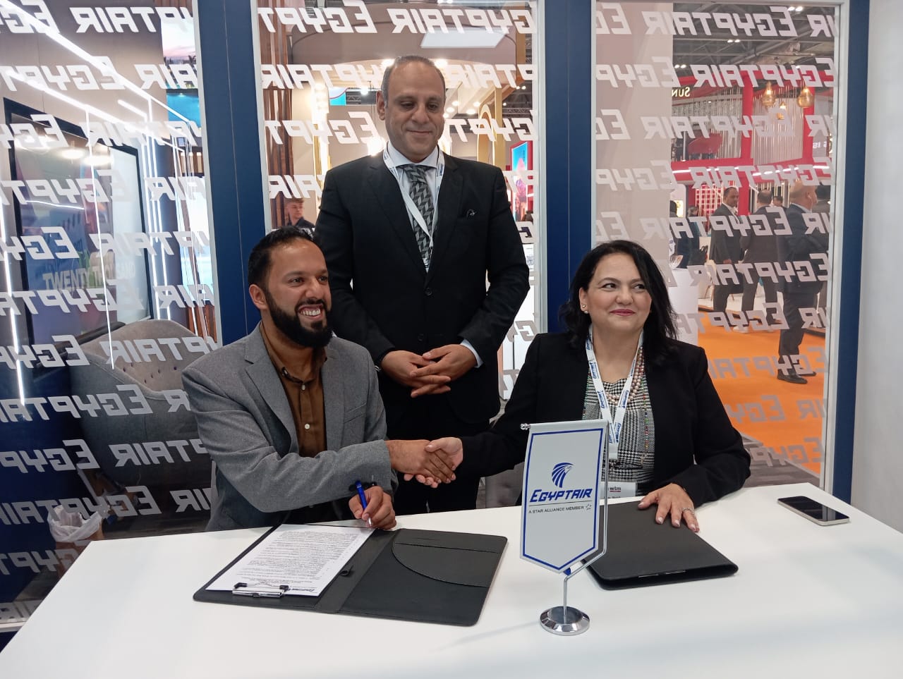 لليوم الثاني ..مصر للطيران تواصل اجتماعاتها في معرض سوق السفر العالمى WTM