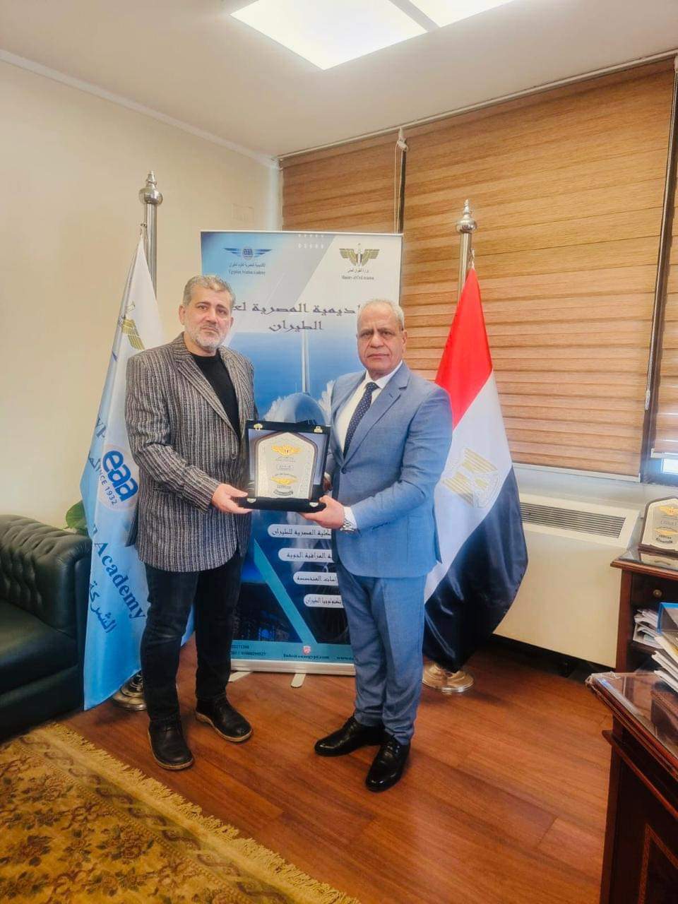 الأكاديمية المصرية لعلوم الطيران تستقبل  مدير عام شركة آفاق الود للتدريب بليبيا