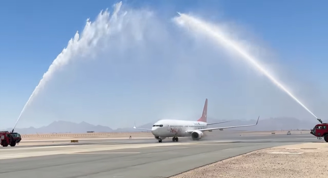 مطار الغردقة الدولي يرحب بـ "HELLO JET".. إنطلاقة جديدة تعزز حركة السياحة الأوروبية
