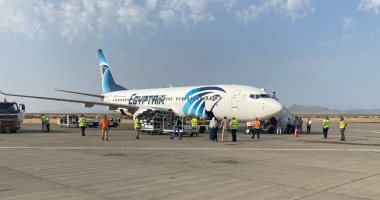 وصول أولى رحلات مصر للطيران من مطار القاهرة إلى بورتسودان