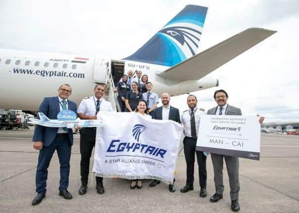 احتفال مطار مانشستر بمرور عام على افتتاح الخط الجوي المباشر مع  القاهرة